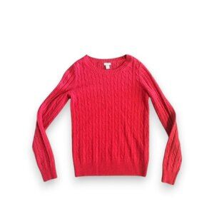 J. Crew Vibrant Cable Knit Sweater - Red